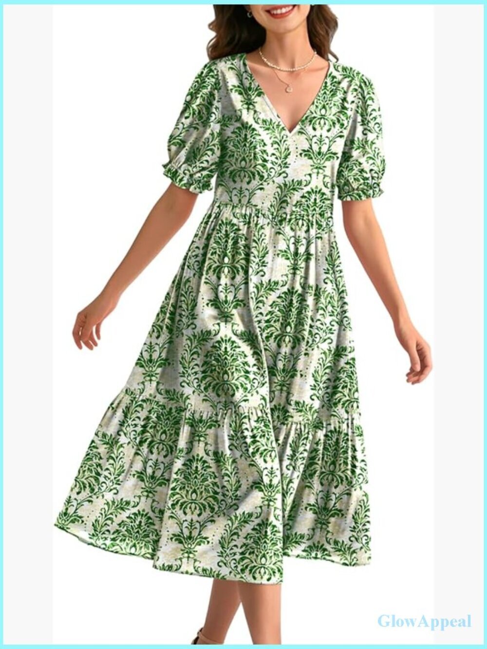 Breathable Cotton Midi Dress with Pockets